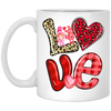 Love Gnome, My Love, Valentine Pattern, Leopard Love, Valentine's Day, Trendy Valentine White Mug