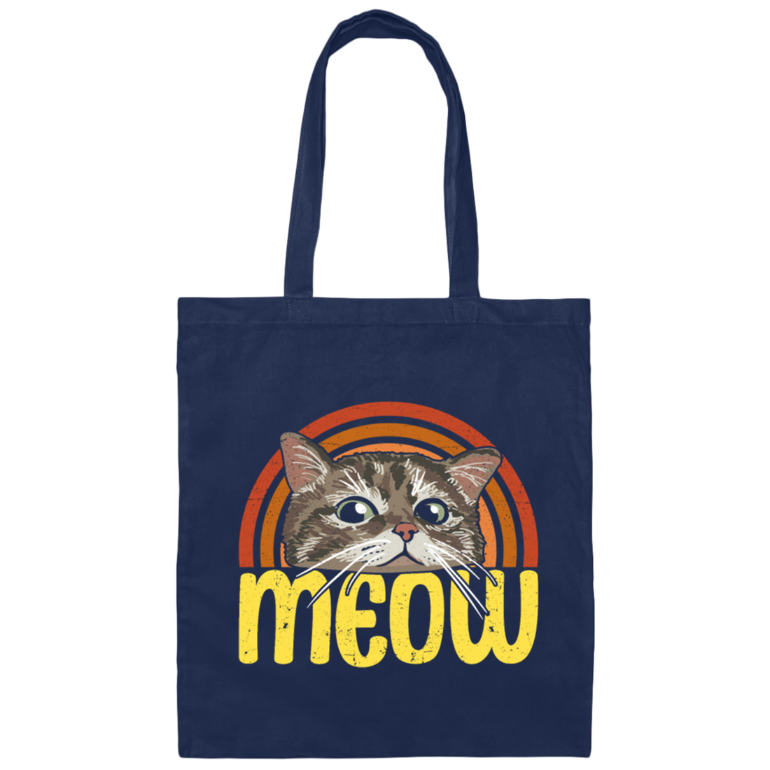 Retro Cat, Meow Love Kittens, Kawaii Cat, Love Cat Canvas Tote Bag