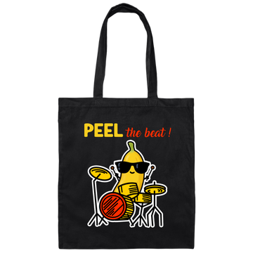 Love Cute Banana, Peel The Beat Cute Banana Drummer Canvas Tote Bag
