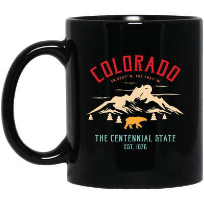 Colorado Park, The Centennial State, EST 1876, National Park Black Mug