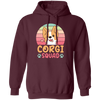 Corgi Squad, Retro Corgi, Groovy Corgi, Lovely Corgi Pullover Hoodie