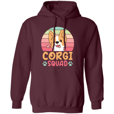 Corgi Squad, Retro Corgi, Groovy Corgi, Lovely Corgi Pullover Hoodie