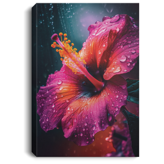 Hibiscus Flower With Water Drops, Fresh Hibiscus, Love Hibiscus Flower Canvas