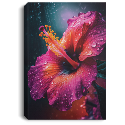 Hibiscus Flower With Water Drops, Fresh Hibiscus, Love Hibiscus Flower Canvas