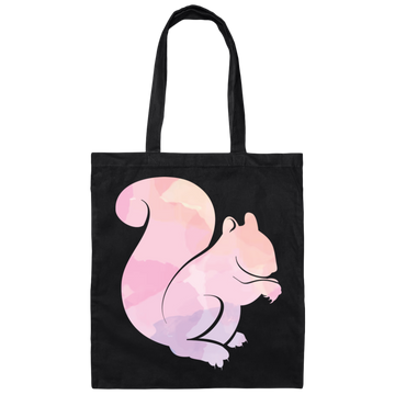 Squirrel Silhouette, Watercolor Squirrel, Animal Silhouette Canvas Tote Bag
