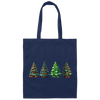 Xmas Tree, Set Of Christmas Trees, Four Xmas Trees, Merry Christmas, Trendy Chrismas Canvas Tote Bag