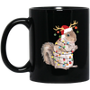 Squirrel Christmas, Merry Christmas, Christmas Lights, Funny Squirrel Black Mug