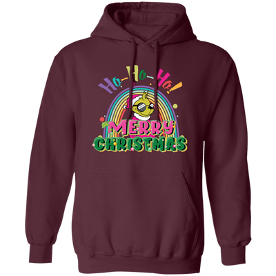 Ho Ho Ho, Grinch Christmas, Rainbow Christmas, Merry Christmas, Trendy Christmas Pullover Hoodie