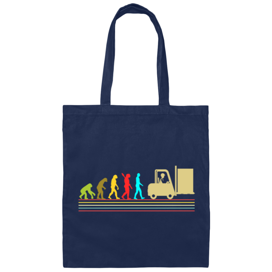 Evolution Forklift Driver, Forkstacker, Warehouse Forklifting Vintage Canvas Tote Bag