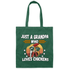 Just A Grandpa Who Loves Chicken Vintage Canvas Tote Bag