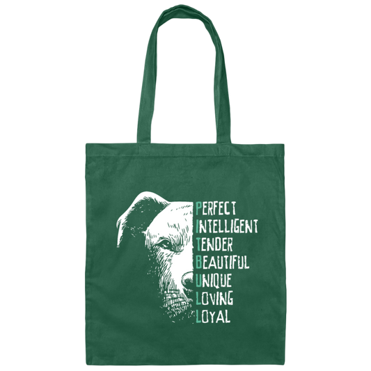 Perfect Pit Bull Dog, Dog Training Canvas Tote Bag