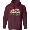 Merry Christmas, Xmas Pattern, 3D Text Christmas, Merry Christmas, Trendy Christmas Pullover Hoodie