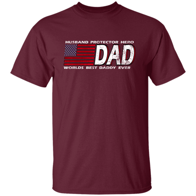 DAD Worlds, Best Daddy Ever, Husband Gift, Husband Protector Hero Unisex T-Shirt