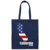 California 4th Of July Gift, California Is My Home, US State Gift Canvas Tote Bag