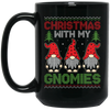 Christmas With My Gnomies, Xmas Gnome, Santa Gnome Black Mug