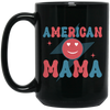 Mama American, Groovy Mama, Retro Mama, Smile Icon Black Mug