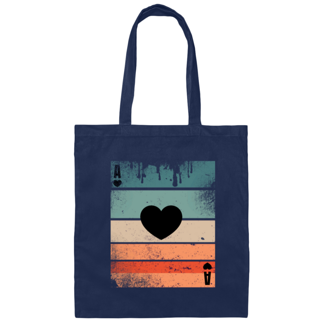 Retro Ace Of Hearts Card Poker Player Gift Canvas Tote Bag