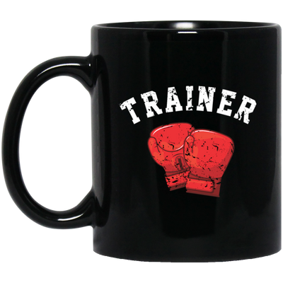 Boxing Love Gift, Trainer Boxer, Personal Coach, Box Training Black Mug