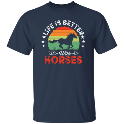 Life Is Better With Horses, Retro Horses, Horse Racing Unisex T-Shirt