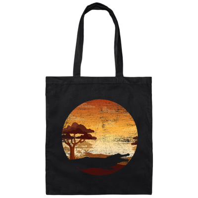 Crocodile Lover, Alligator And Crocodiles, Animal Green Gift Sunset Canvas Tote Bag