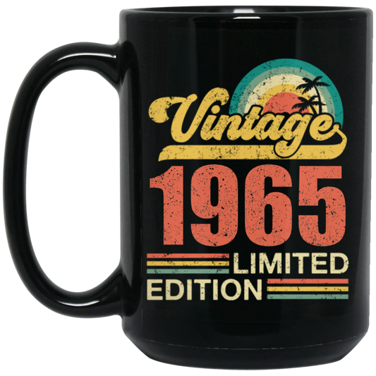 Hawaii 1965 Gift, Vintage 1965 Limited Gift, Retro 1965, Tropical Style Black Mug