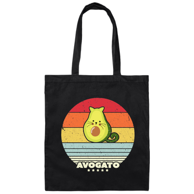 Avogato Lover, Retro Cat Avocado, Cinco De Mayo Design Canvas Tote Bag