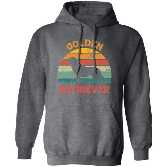 Golden Retriever, Retro Golden, Golden Dog Pullover Hoodie