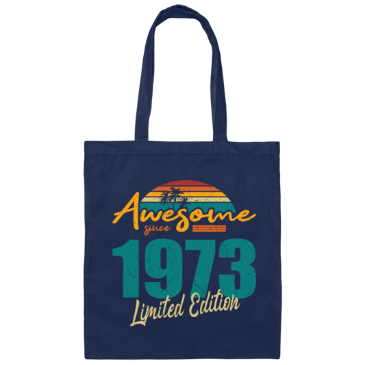 Birthday Gift Retro Style Since 1973, Awesome Gift For 1973 Canvas Tote Bag
