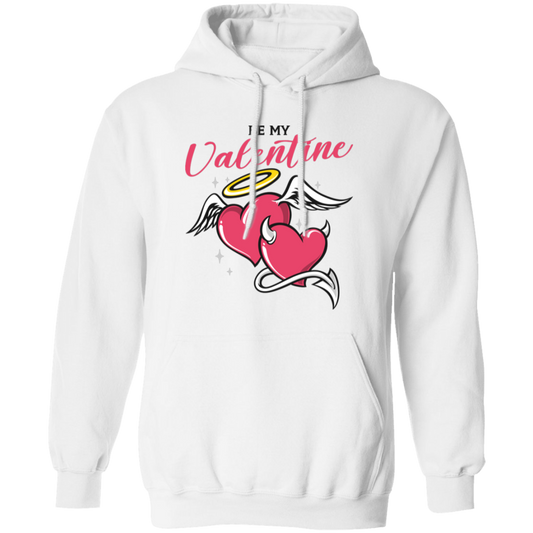 Be My Valentine, Heart Couple, Cupid Lover, Love Angle, Valentine's Day, Trendy Valentine Pullover Hoodie