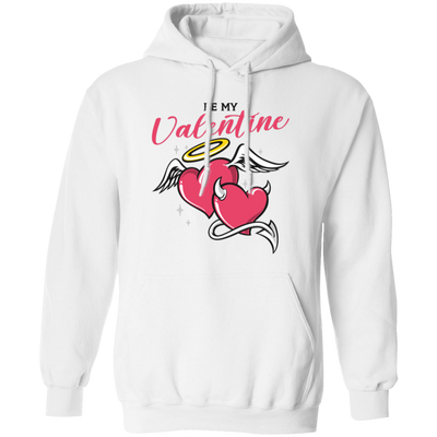 Be My Valentine, Heart Couple, Cupid Lover, Love Angle, Valentine's Day, Trendy Valentine Pullover Hoodie