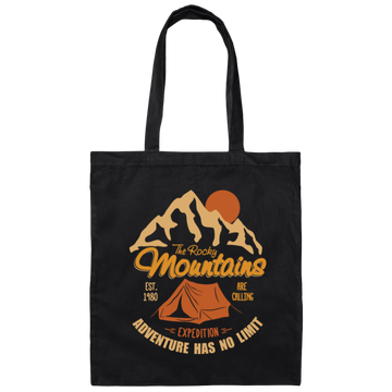 Vintage Retro Rocky Mountains Hiking Camping Gift Canvas Tote Bag