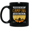 Husband And Wife Camping Partners For Life Funny Happy Camp Camping Black Mug