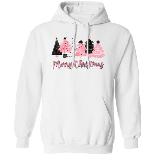 Christmas Tree Bundle, Set Of Xmas Tree, Pink Christmas, Merry Christmas, Trendy Christmas Pullover Hoodie