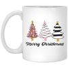 Black And Pink Christmas, Leopard Xmas Tree, Pink Xmas Tree, Merry Christmas, Trendy Christmas White Mug