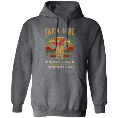 Farm Girl, Cute Cow Retro Gift, The Soul Of A Witch, Vintage Cow Pullover Hoodie