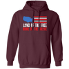 Land Of The Free Home Of The Brave, American Flag Pullover Hoodie