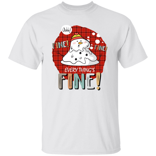 It's Fine, Everythings Fine, Melting Snowman, Plaid Xmas, Merry Christmas, Trendy Christmas Unisex T-Shirt