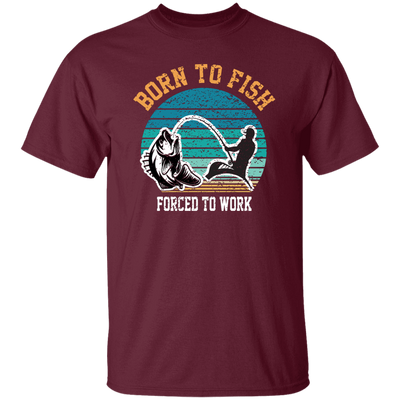 Born To Fish Forced To Work, Retro Fishing, Fishing Man Unisex T-Shirt