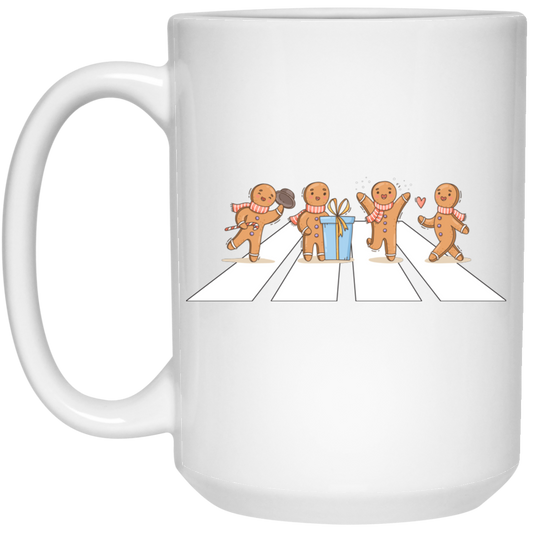 Gingerbread Xmas, Gingerbread Cross The Road, Cross On A Street White Mug