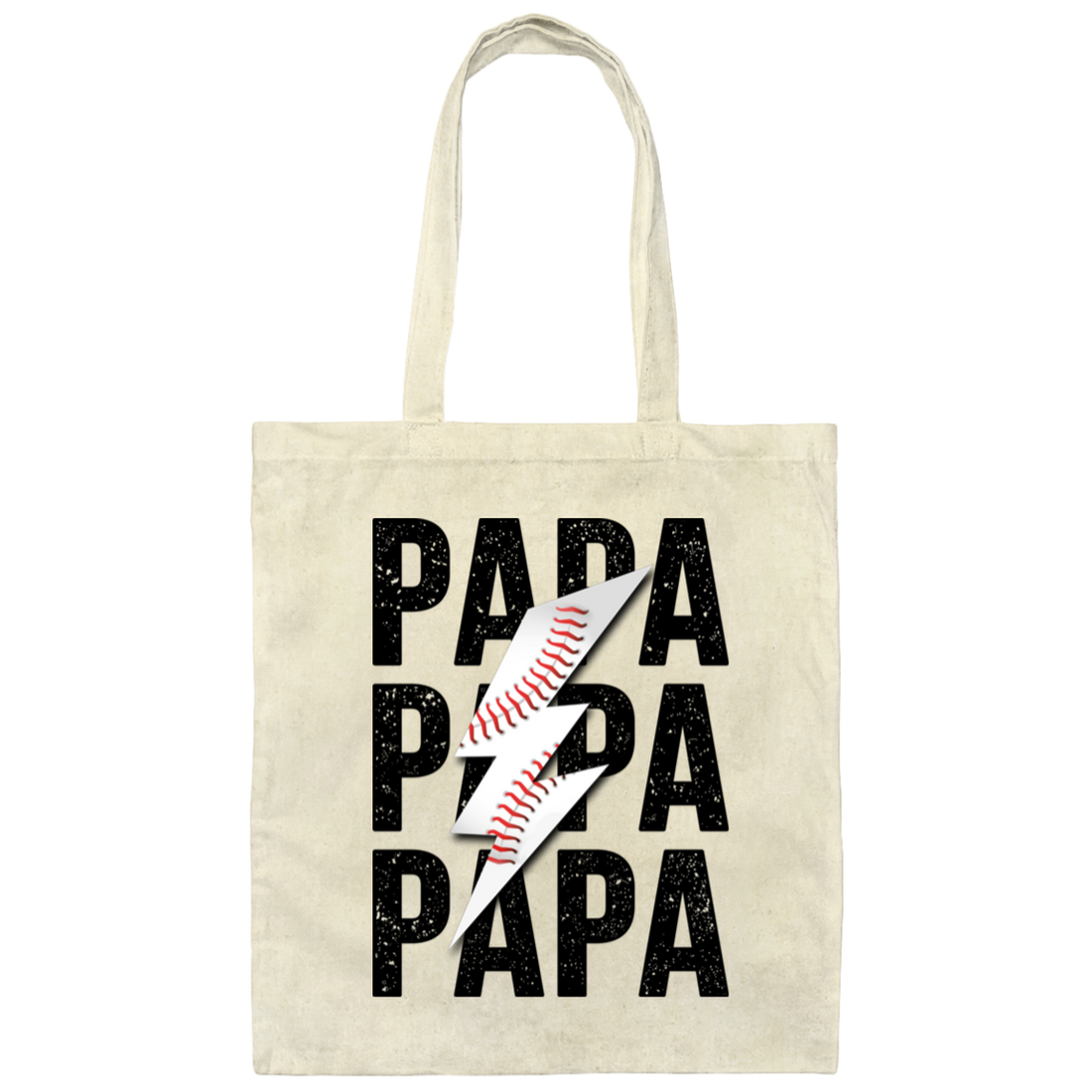Papa Gift, Baseball Lover Gift, Love Baseball Gift, Papa Baseball Gift-Black Canvas Tote Bag