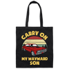 Carry On My Wayward Son, Red Car, Classic Car Canvas Tote Bag