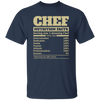 Chef Nutrition Facts, Serving Size For 1 Amazing Chef Unisex T-Shirt