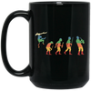 Evolution Saxophone, Music Lover, Jazz Musician, Instrument Vintage Black Mug