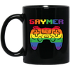 Gaymer Rainbow, Gamer Love Gift, Gaming LGBT Design, Best Gaymer Black Mug