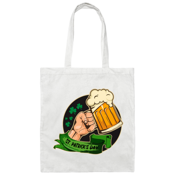 Love Beer And St Patrick Day Shamrock Lover Canvas Tote Bag
