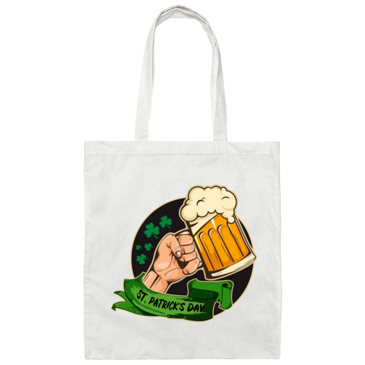 Love Beer And St Patrick Day Shamrock Lover Canvas Tote Bag