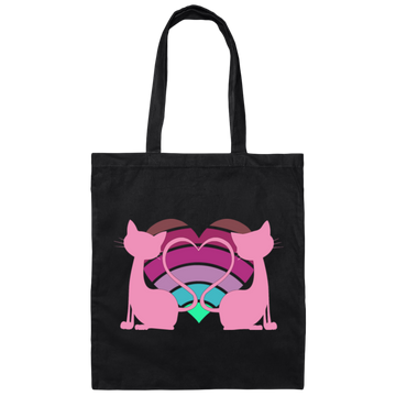 Cat Couple, Love Story, A Pair Of Cat, Lovely Cat, Best Love Ever Gift Canvas Tote Bag