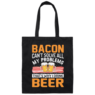 Funny Love Bacon Beer Lover My Love Canvas Tote Bag