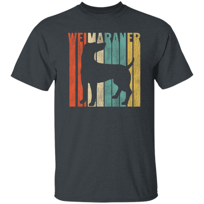 Featuring A Vintage Style, Weimaraner Retro 1970's, Dog Silhouette Cracked Unisex T-Shirt