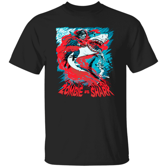 Fight Shark Vs Zombie, Zombie Fight Shark, Horror Gift, Scare Zombie Unisex T-Shirt